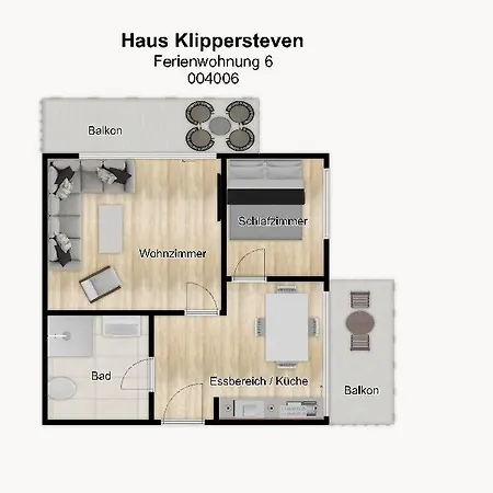 Haus Klippersteven Ferienwohnung 6 Apartament Wangerooge